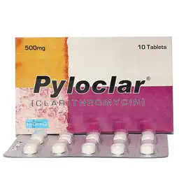 Pyloclar Tablets 500MG 10'S (1 Box = 1 Strip)(1 Strip = 10 Tablets)