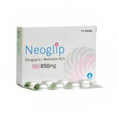 Neoglip گولیاں 50/850MG (1 باکس = 2 سٹرپس) (1 پٹی = 7 گولیاں)