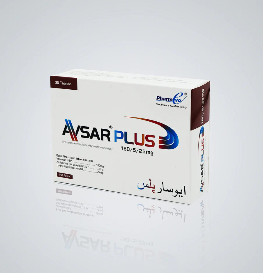 Avsar Plus Tablets 160Mg/5Mg/25Mg 28,s(1 Strip = 7 Tablets)
