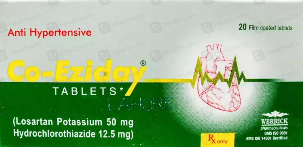 Co-Eziday Tab 50/12.5 Mg 20,s (1 پٹی = 10 گولیاں)