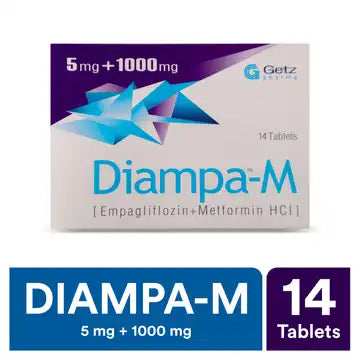 Diampa-M گولیاں 5Mg/1000Mg 14,s (1 پٹی = 7 گولیاں)