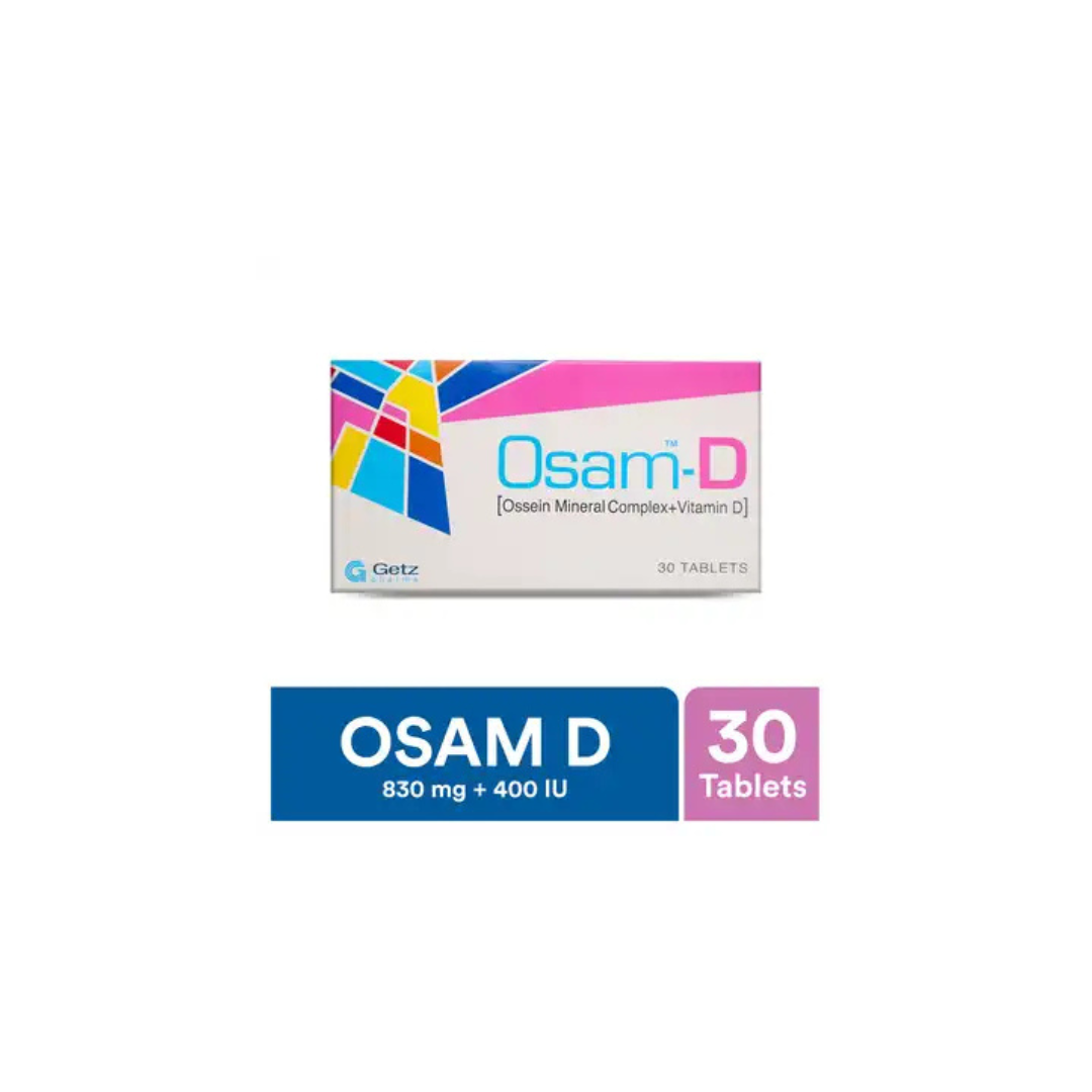 Osam-D Tablets 830Mg/400Iu 30's (1 Strip = 10 Tablets)