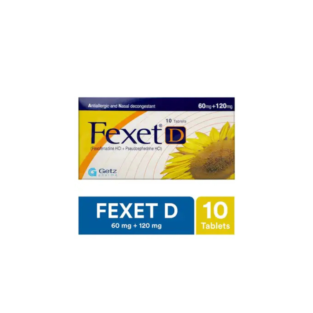 Fexet-D گولیاں 60Mg+120Mg 10,s (1 پٹی = 10 گولیاں)