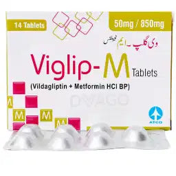 Viglip-M Tablets 50/850MG 14'S (1 Box = 2 Strips) (1 Strip = 7 Tablets)