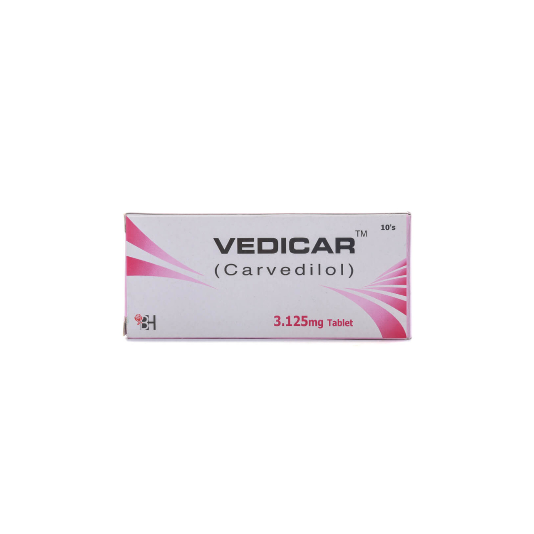 Vedicar Tablets 6.25Mg 10,s (1 Strip = 10 Tablets)