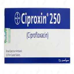 Ciproxin Tablets 250MG 10'S (1 Box = 1 Strip) (1 Strip = 10 Tablets)