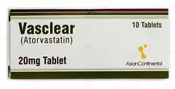 Vasclear Tablets 20MG 10'S (1 Box = 1 Strip)(1 Strip = 10 Tablets)