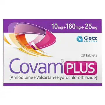 Covam Plus Tablets 10Mg+160Mg+25Mg (1 Strip = 7 Tablets)