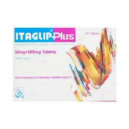 Itaglip Plus Tablets 50MG/500MG 14'S (1 Strip = 7 Tablets)