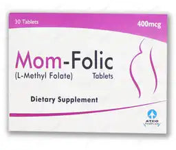 Mom Folic Tablets 400Mcg 30'S (1 Strip = 15 Tablets)