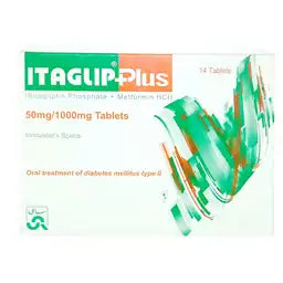 Itaglip Plus Tablets 50/1000MG 14'S (1 Box = 2 Strips) (1 Strip = 7 Tablets)