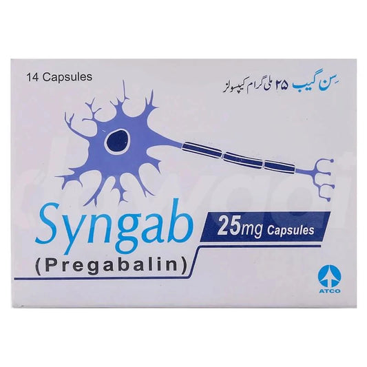 Syngab Capsules 25MG 14'S (1 Strip = 7 Capsules)