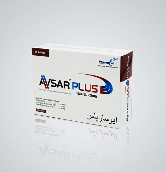 Avsar Plus Tablets 160Mg/5Mg/25Mg 28,s(1 Strip = 7 Tablets)
