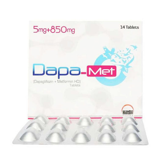 Dapa-Met گولیاں 5Mg/850Mg 28,s (1 پٹی = 7 گولیاں) 