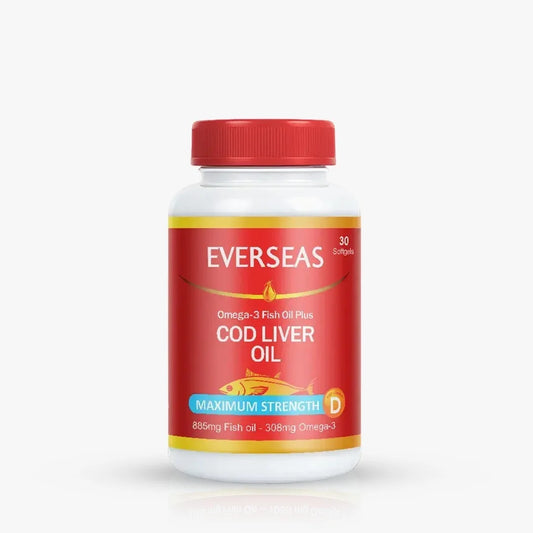 Everseas Cod Liver Oil Maximum Strength Softgels 30'S
