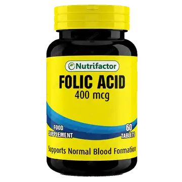 Nutrifactor Folic Acid Tablets 400Mcg (1 Bottle = 60 Tablets)