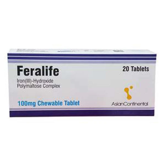 Feralife Tablets 100MG 20'S (1 Strip = 10 Tablets)