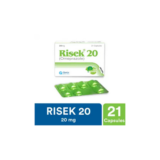 Risek 20Mg Cap 21'S  (1 strip = 7 capsules)