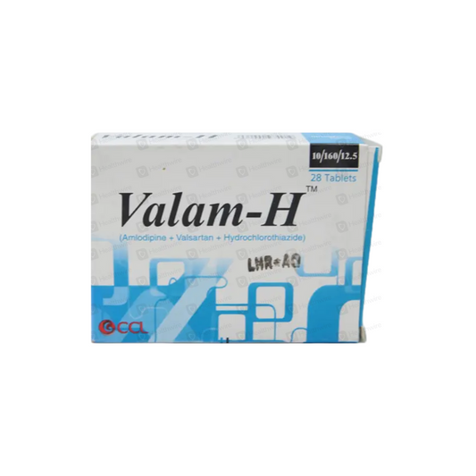 Valam-H Tablets 10/160/12.5Mg 28,s (1 Strip = 7 Tablets)