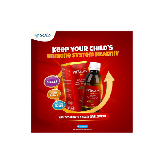 Everseas Cod Liver Oil Syrup Fuity Flavour (Especially for Kids Health)