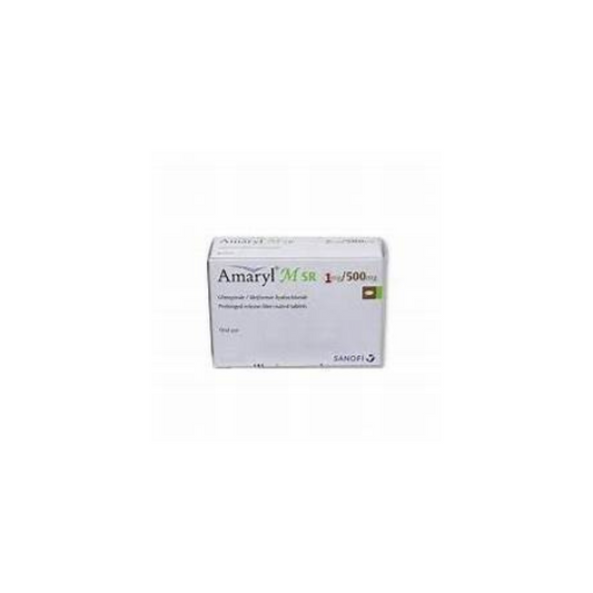 Amaryl M S.R. Tablets 1Mg/500Mg  30's (1 Strip = 10 Tablets)