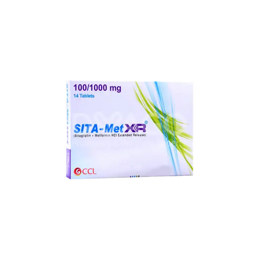 Sita-Met Xr Tablets 100/1000Mg 14's (1 Strip = 7 Tablets)