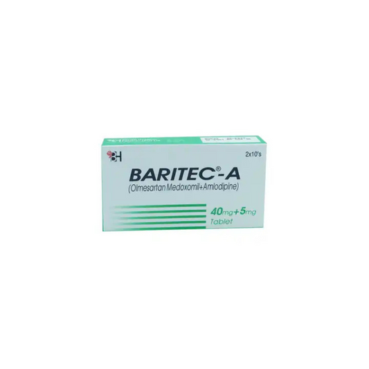 Baritec-A Tablets 5Mg/40Mg 20's (1 Strip = 10 Tablets)