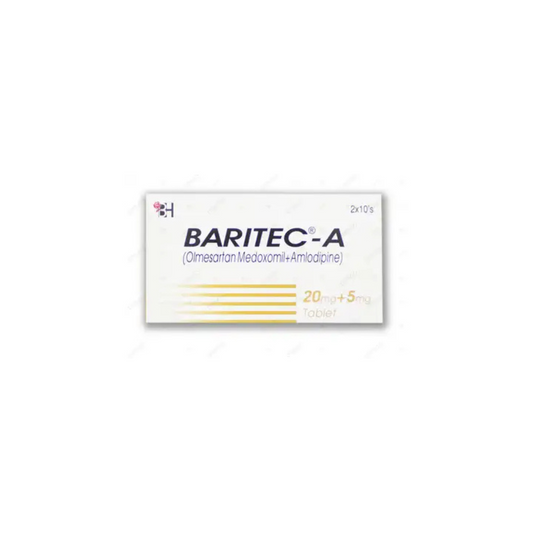 Baritec-A Tablets 20Mg+5Mg 20's (1 Strip = 10 Tablets)