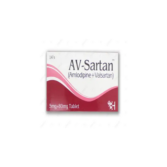 Av-Sartan Tablets 5Mg + 80Mg 14's (1 Strip = 7 Tablets)