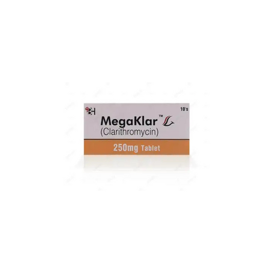 میگاکلر گولیاں 250 ملی گرام 10 کی (1 پٹی = 10 گولیاں) 