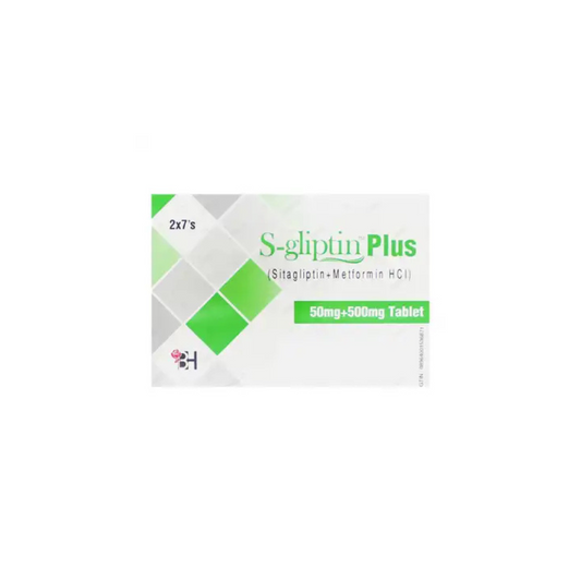 S-Gliptin Plus Tablets 50Mg+500Mg 14's (1 Strip = 7 Tablets)