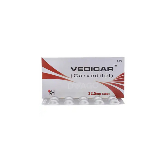 Vedicar Tablets 12.5Mg 10's (1 Strip = 10 Tablets)
