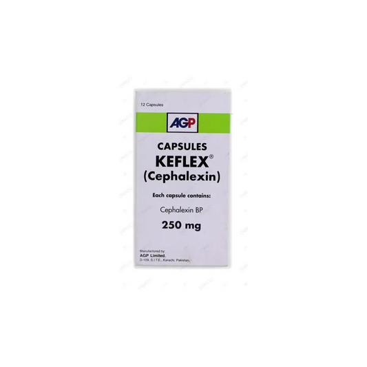 Keflex Capsules 250Mg 12's(1 Strip = 12 Capsules)