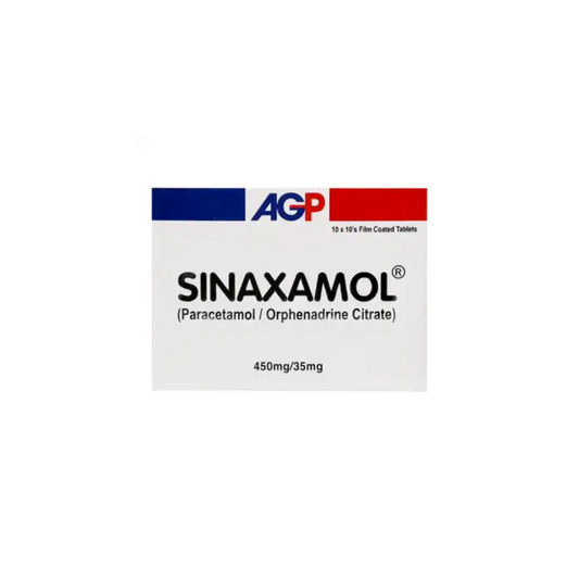 Sinaxamol Tablets 450Mg/35Mg 100's (1 Strip = 10 Tablets)