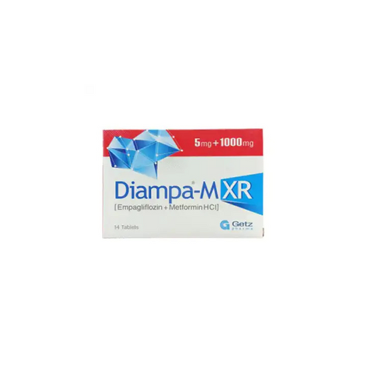 Diampa-M Xr گولیاں 5Mg+1000Mg 14's (1 پٹی = 7 گولیاں) 