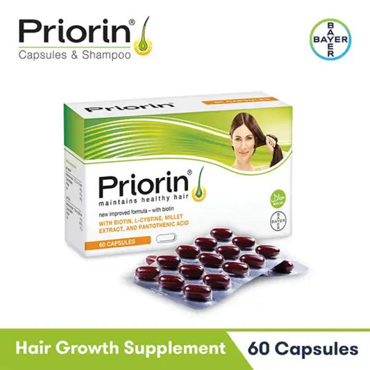 Priorin Capsules - Hair Growth Supplements (1 Box = 4 Strips) (1 Strip = 15 Capsules)