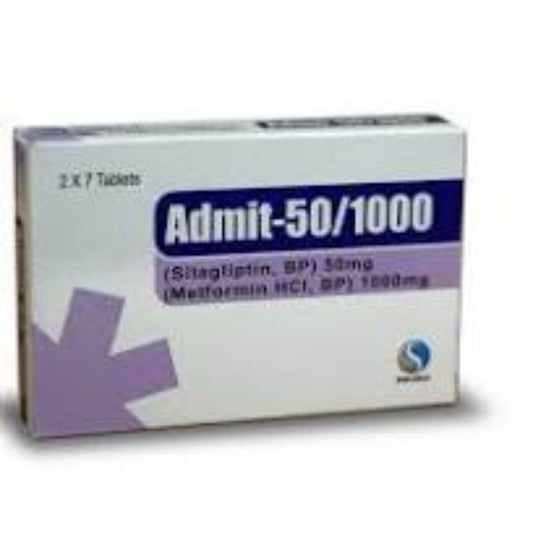 Admit Tablets 50/1000MG (1 Box = 2 Strips) (1 Strip = 7 Tablets)