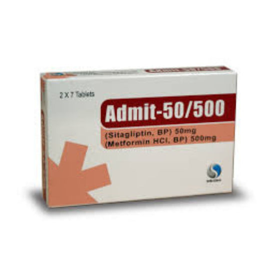 Admit Tablets 50/500MG (1 Box = 2 Strips) (1 Strip = 7 Tablets)