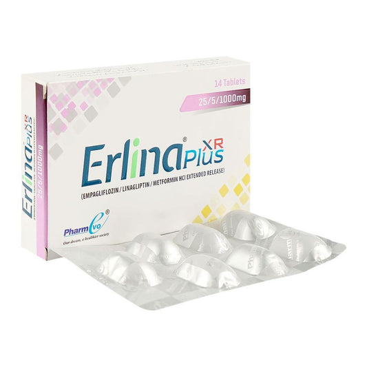 Erlina Plus Xr Tablets 25/5/1000MG (1 Box = 14 Tablets ) (1 Strip = 7 Tablets)