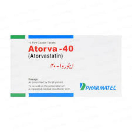 Atorva Tablets 40MG (1 Box = 2 strips) (1 Strip = 10 Tablets)