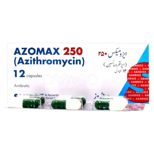 Azomax Capsules 250MG (1 Box = 2 Strips) (1 Strip = 6 Capsules)