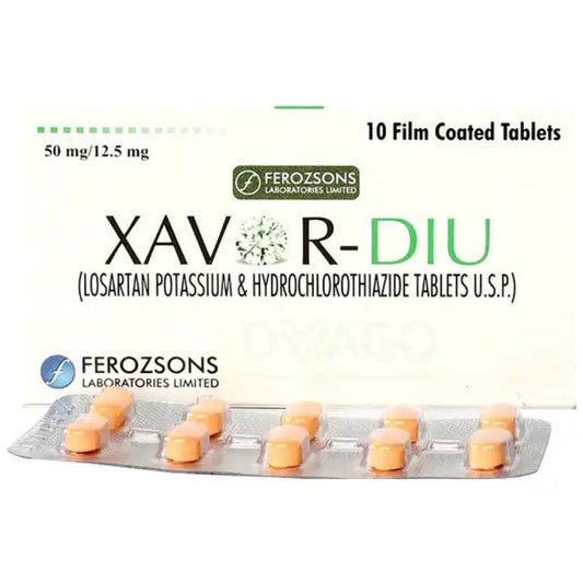 Xavor-Diu Tablets 50/12.5Mg (1 Box = 1 Strip)(1 Strip = 10 Tablets)