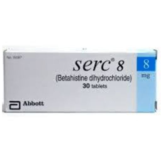 Serc Tablets 8Mg (1 Box = 3 Strips) (1 Strip = 10 Tablets)