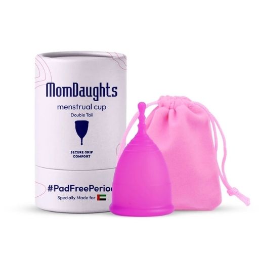 Momdaughts Menstrual Cup Double Tailâ Pink Large