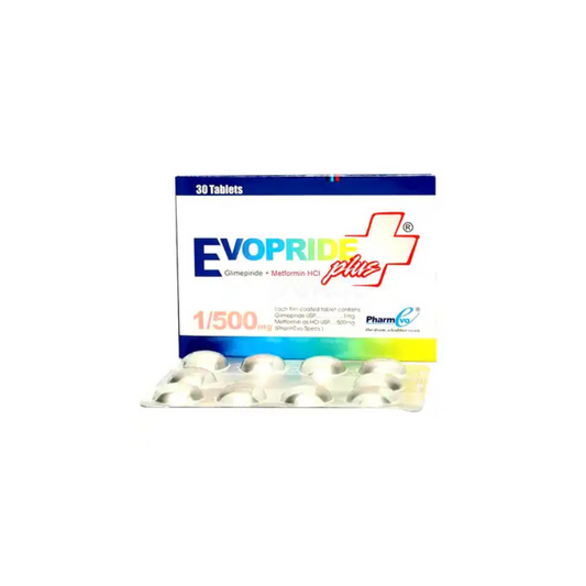 Evopride Plus Tablets 1/500Mg 30,s (1 Strip = 10 Tablets)