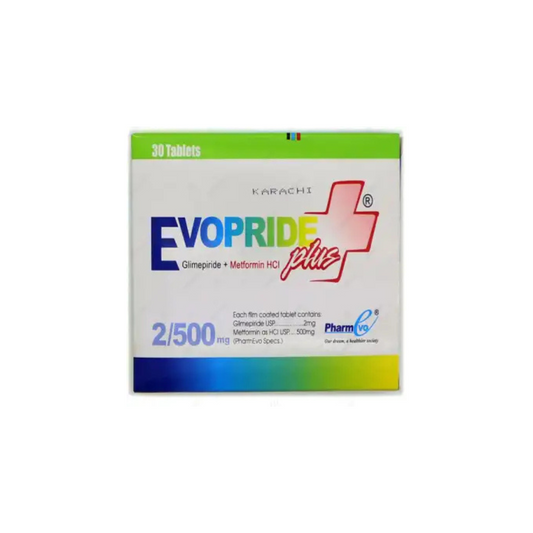 Evopride Plus Tablets 2/500Mg 30,s (1 Strip = 10 Tablets)