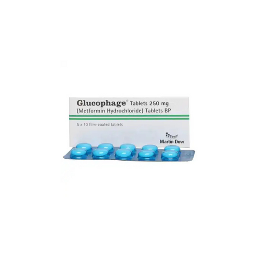 Glucophage Tablets 250Mg 50,s (1 Strip = 10 Tablets)