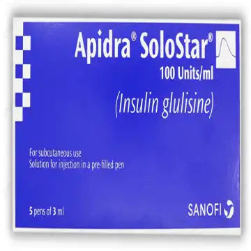 Apidra Solostar Injection 100Units/Ml  5,s (1 Box = 5 Injection)