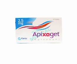 Apixaget Tablets 2.5Mg 30,s (1 Strip = 10 Tablets)