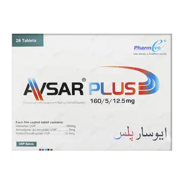 Avsar Plus Tablets 160Mg/5Mg/12.5Mg 28,s (1 Strip = 7 Tablets)